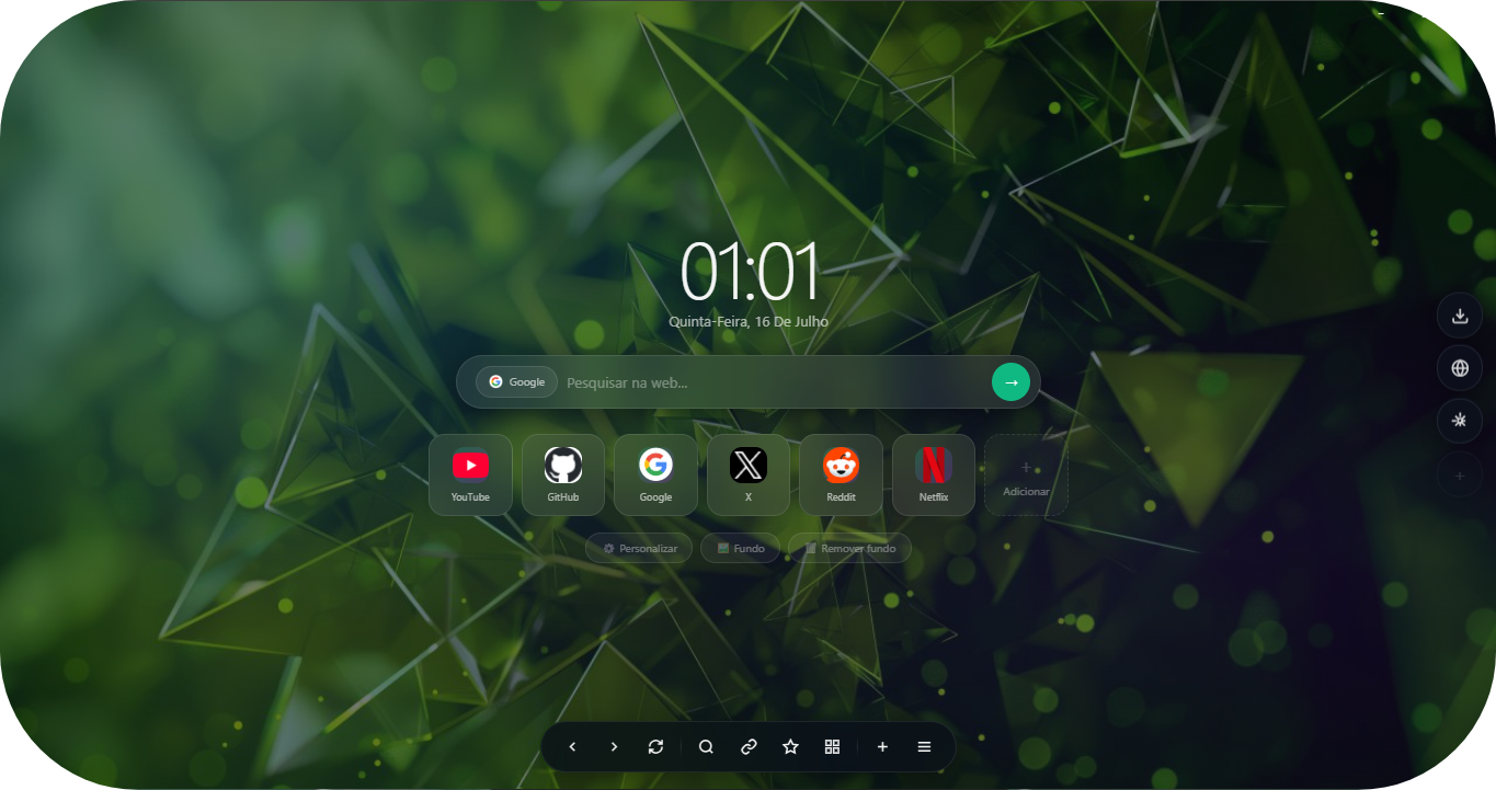 Tema Earth do Inter Browser